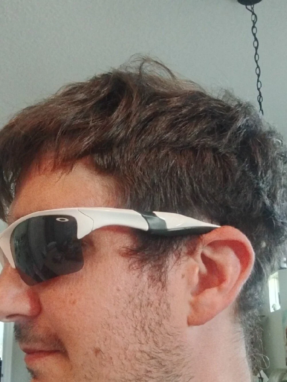 Oakley White and Black Half Jacket Frames With Black Lenses